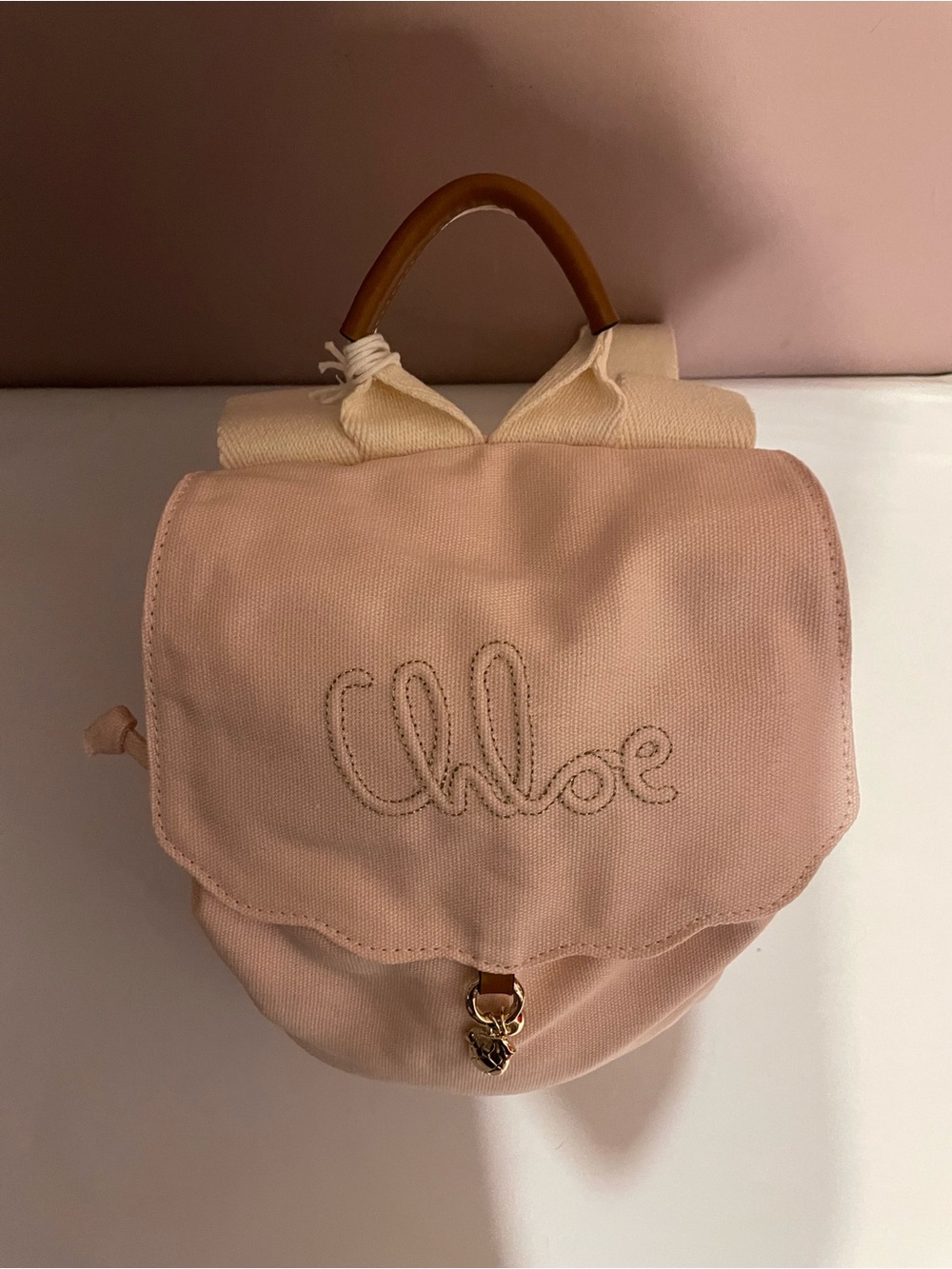 New authentic Chloe pink Drawstring Backpack - Picture 6 of 10